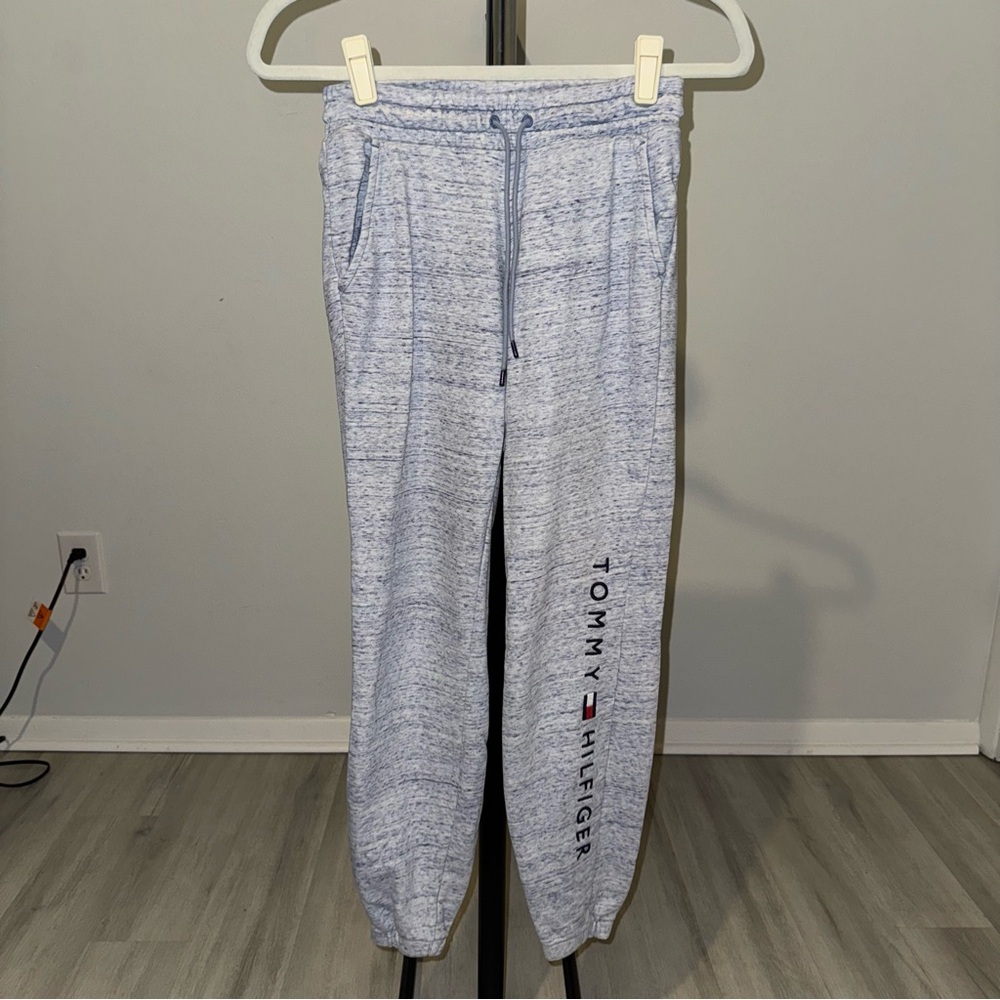 Tommy Hilfiger Women’s Size XXS Blue and Grey Cuffed Ankle Drawstring Sweatpants